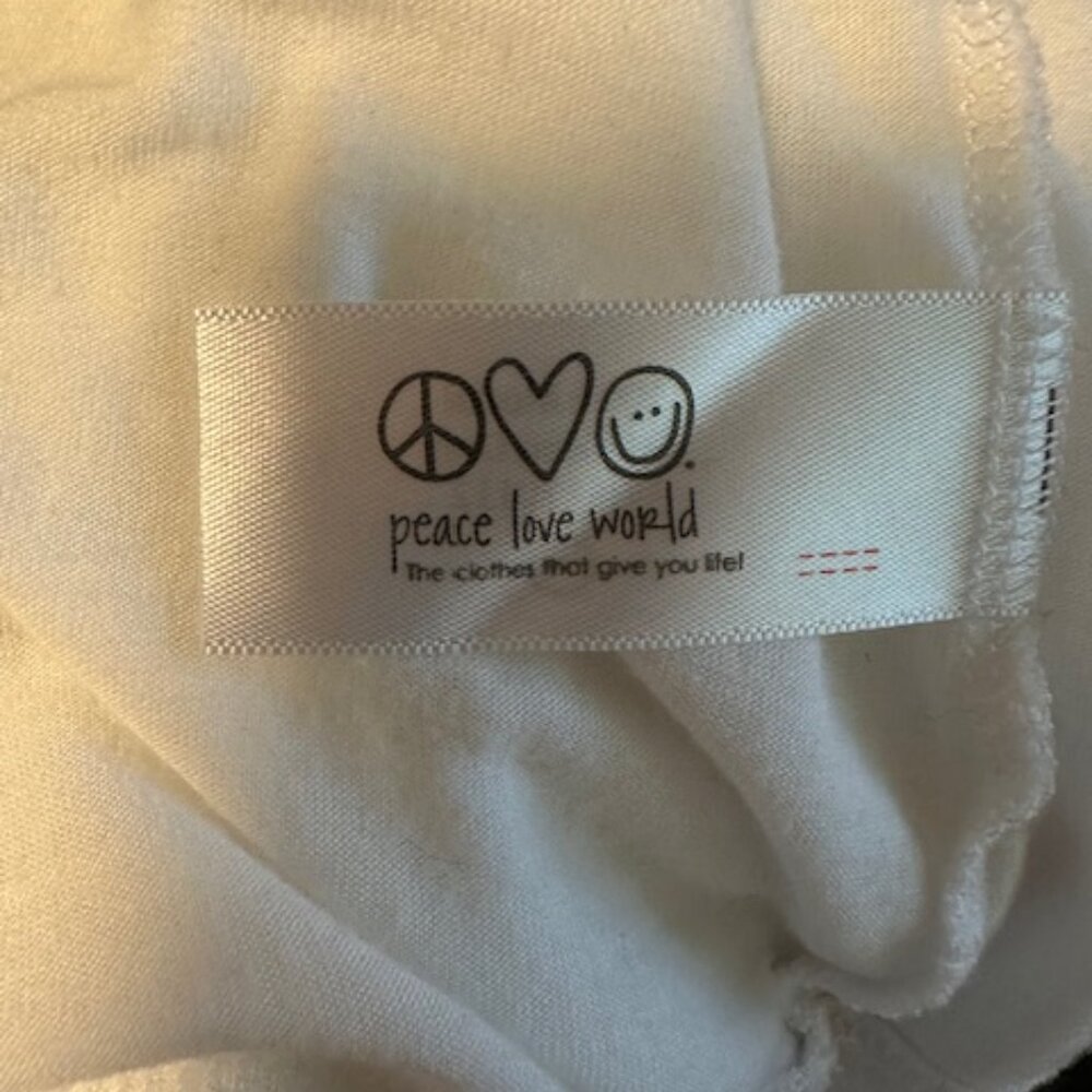 Peace Love World white Vneck Tshirt - Picture 6 of 7